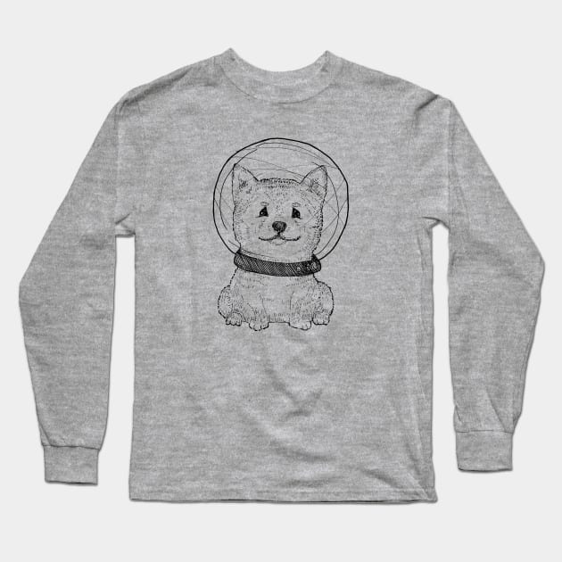 Space Doggo - dog lover, space gift, animals Long Sleeve T-Shirt by Inspirational Koi Fish